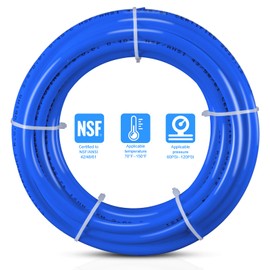 25FT 3/8 Inch O.D.RO Water Tubing,NSF Certified Water Line for RO(Reverse Osmosis) Water Purifier Filter System,BPA free Flexible Tubing(blue)