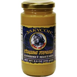 "HOT MUSTARD" (Sauces) "CANADA", Mustard Packaged in Glass Jar, 250g. "Zakuson"