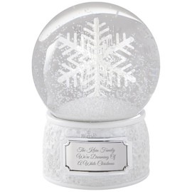 Things Remembered Engraved Spinning Musical Snowflake Snow Globe (Free Customization), Plays Evergreen Music