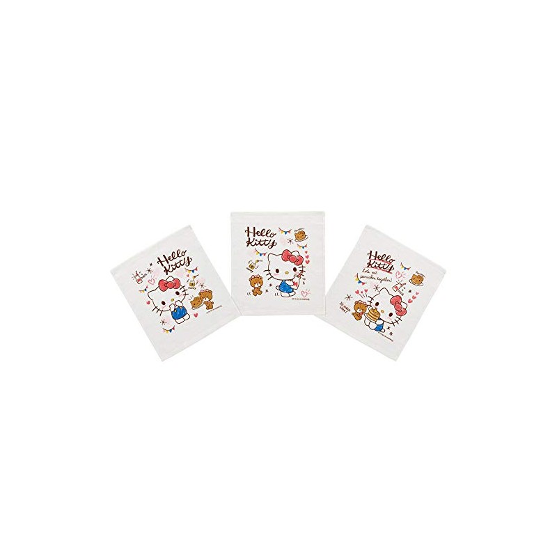 Skater OAC1T Sanrio Hot Towel 3-Piece Kitty Snack Time