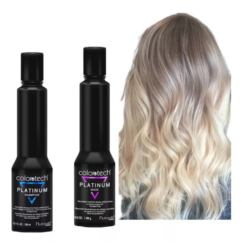 Nutrapel Shampoo Matizador + Emulsion Platinum 300ml C/u Nutrapel