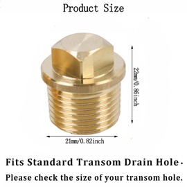 CAVLA 4 Pcs Brass Boat Drain Plug, 1/2" NPT Boat Drain Plug, Garboard Drain Plug, Brass Hull Spare Drain Plug for Bayliner Four Winns Glastron Larson Sea Ray Starcraft