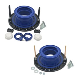 One N Done Toilet Flange Repair Kit – Toilet Wax Ring Replacement Kit – Durable Waxless Toilet Ring – Includes Toilet Flange Bolts and Nuts, Toilet Bowl Caps, Toilet Flange Extension Kit (Combo Pack)