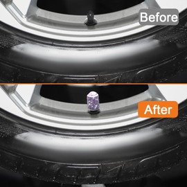 4PCS Car Tire Valve Caps, Valve Stem Covers, Bling Valve Stem Caps, Crystal Dustproof Bling Tire Valve Cap, Bling Car Accessories Car Tyre Valve Cap Universal for Most Car, Motorcycle, Truck(Purple)