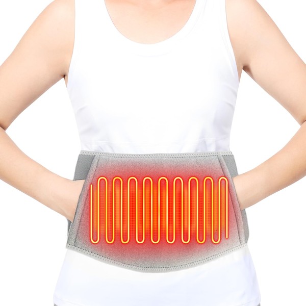 CUEHEAT Heated Waist Belt, Cordless Back and Belly Heating Massage,