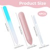 2Pcs Glass Cuticle Pusher with Leather Case & Nail Files