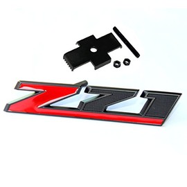 Yoaoo 1x Matt Black Red Grille Z71 Emblem Badge Compatible with Silverado 1500 2500Hd Sierra Tahoe Suburban 3D