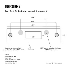 Door Reinforcement | Deadbolt Strike Plate Reinforcer | Anti Kick Door | Two Post Strike Plate | TUFF STRIKE | Oil Rubbed Bronze