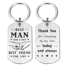 Alotozo Best Man Gifts for Wedding Day - Engraved Best Man Keychain - Best Man Proposal Groomsmen Party Favors