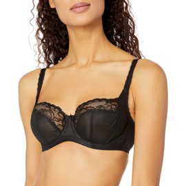 Panache Women's Jasmine Balconnet Bra (6951), Sheer, Black, 32E