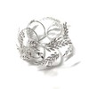 Climple Napkin Rings Set of 6 - Wheat Leaf Silver