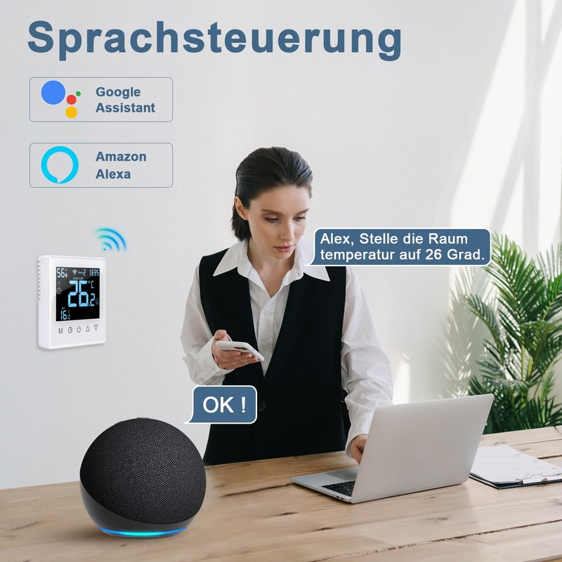 CNBINGO Smart Thermostat Flush-Mounted Boiler WiFi Heating Thermostat Room Thermostat