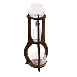 HAPPCUCOE 600ml Ice Drip Coffee Maker,Manual Cold Brew Coffee Maker for 6-8 Cups Coffee,Ice Drip Coffee Tower 20.29oz Capacity, for Home,Tea Houses,Cafes (Brown)