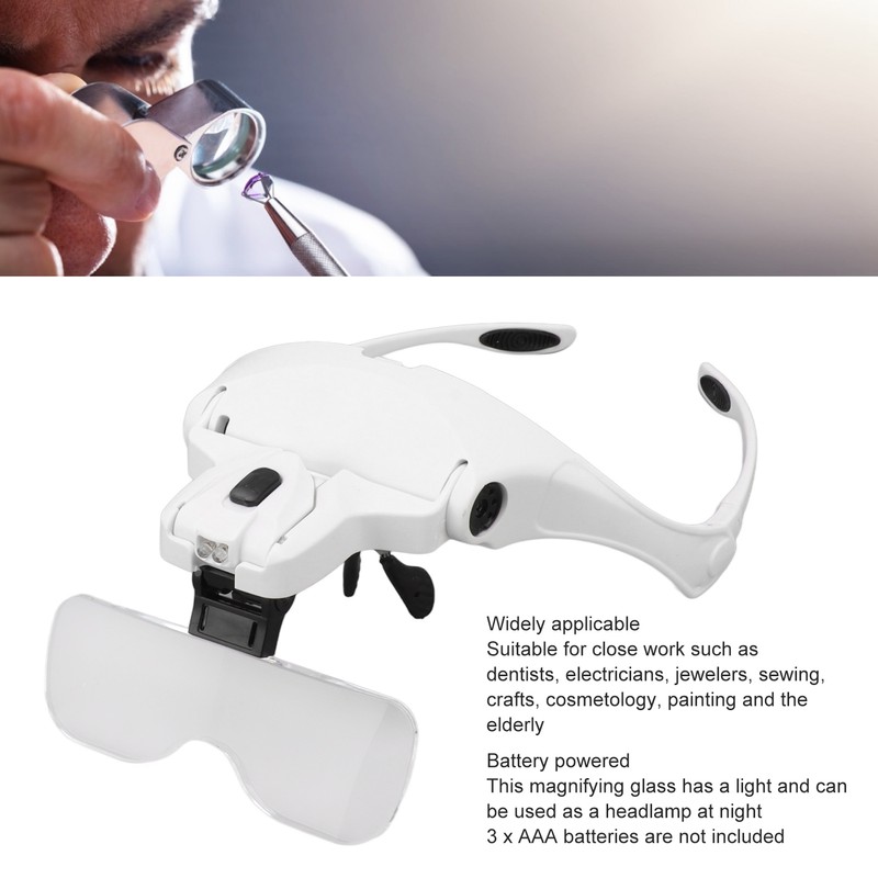 Headband Magnifier Hands Free 1X 1.5X 2X 2.5X 3 .5X