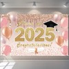 BlissYard Congrats Class of 2025 Graduation Decorations Backdrop 71x43 Inch