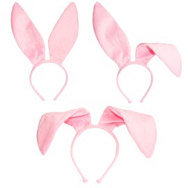 Bunny Costume Set - Rabbit Ears Headband, Bow Tie, Cuff and Tail Accessories Kit, Pink, One Size