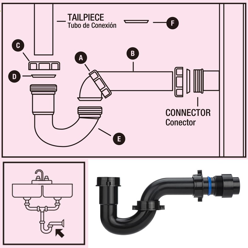 (1 Pack) Yariwiz Black P Trap 1 1/2 Inch for