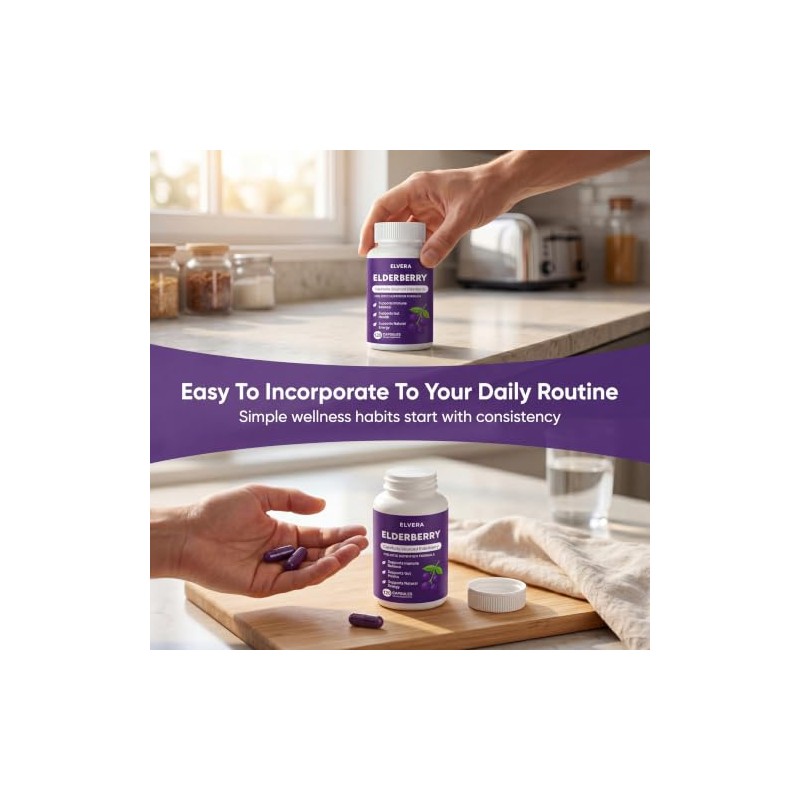 Elvera Elderberry Gut Support Complex - Organic Black Elderberry Soft