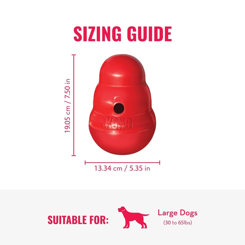 KONG Wobbler - Interactive Dog Toy for Treat Dispensing -