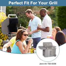 Adviace Grill Parts for Jenn Air 720-0336 7200336 Gas Grills, Grill Grates & Grill Burners & Igniter & Heat Shield Replacement for Jenn-Air 720-0336, for Jenn Air Grill Replacement Parts 720-0336