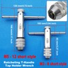 Taicols Ratcheting T-Handle Tap Holder Wrench Set, 2 Pcs Adjustable