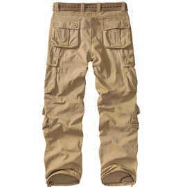 Men's BDU Casual Military Pants, Tactical Wild Army Combat ACU Rip Stop Camo Cargo Work Pants Trousers with 8 Pockets (7533 Khaki, 32)