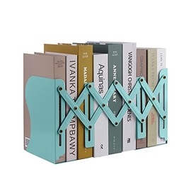 MSDADA Adjustable Bookends, Book Ends for Heavy Books, Expandable Book Organizer for Desk, Shelf, Office, School, for 6 7 8 9 10 11-15 Boys and Girls, Extends up to 19 inches (Light Green)