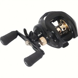 Topline tackle Waterproof High-Speed Magnetic Reel for Baitcasting Fast Fishing 10 Max Drag Baitcasting Fishing ReelSpool Capacity: Right Hand, Color: Black gold