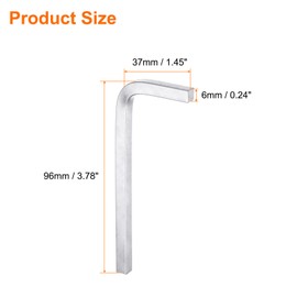 HARFINGTON L-Shaped Square Head Wrench 6mm Chrome-Vanadium Steel 4 Points Bolt Wrench for Basic Home Repair DIY Project and General Applications, Silver