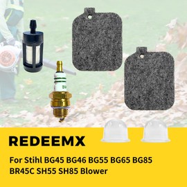 REDEEMX 2PACK BG55 Tune Up Kit Air Filter Fuel Primer Bulb Spark Plug Maintenance Kit Compatible with St-ihl BG45 BG46 BG55 BG65 BG85 BR45C SH55 SH85 Blower Replacement Parts 4229 120 1800