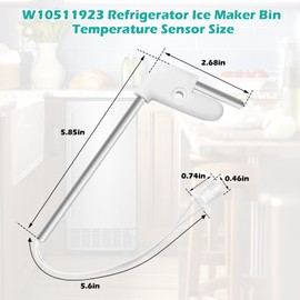 Showingo W10511923 Ice Maker Bin Temperature Sensor Compatible with Whirlpool Refrigerator Ice Machine Bin Thermistor Replacement for WPW10511923 AP6022509 PS11755842 3021097 Easy to Install