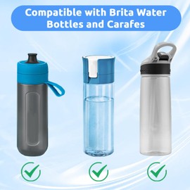 Pack of 8 MicroDisc Water Filters Compatible with Brita Fill & Go Water Filter Bottles Carafes, Reduces Particles, Impurities and Chlorine in the Water, Other Taste-Disturbing Substances in Drinking