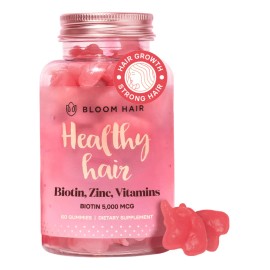 Bloom Hair Gomitas Biotina Vitaminas Crecimiento Rápido 60u
