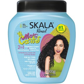 SKALA Crema para Peinar 2 en 1 Todo Tipo de Cabello Rizado – Tratamiento Hidratante y Suavizante Vegano – Sin Sulfatos, Parabenos ni Siliconas – 1 Litro