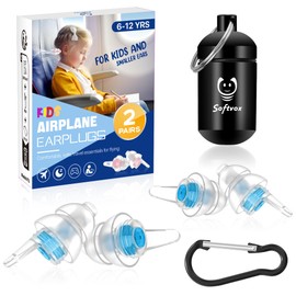 Kids Ear Plugs (6-12 yrs) - Ear Protection for Child Adult with Small Ear Canals, Reusable Noise Relief Earplugs for Fly, Sports, Firework, Noise Sensitivity, Festival, Tinnitus Relief, 25dB, 2 Pair