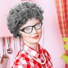 9 Pcs Old Lady Party Costume Set Grandma Granny Wig