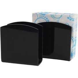 BlingSoul Black Acrylic Napkin Holder (Set of 2) - Classic Tissue Dispenser Napkin Organizer for Kitchen Countertop Dining, Restaurant, Wedding or Dinner Party Accessory