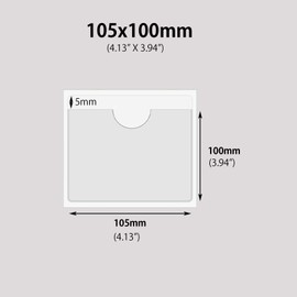 Baitoo Adhesive Clear Pockets,Self Adhesive Clear Label Pockets Adhesive Card Folder Plastic Pockets Holders Sleeves for Index Cards Planners Cabinet Shelf Photo Cd,10Pieces(105x100mm)