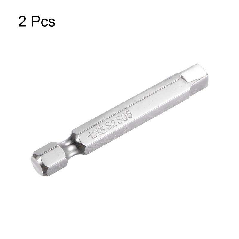 sourcing map 2pcs SQ5 Square Screwdriver Bit 1/4" Hex Shank