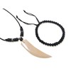 BOYS MENS NECKLACE AND BRACELET GIFT SET -FAKE WOLF SHARK