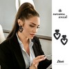 PopTopping Double Heart Earrings Dangling Black Heart Dangle Earrings Love