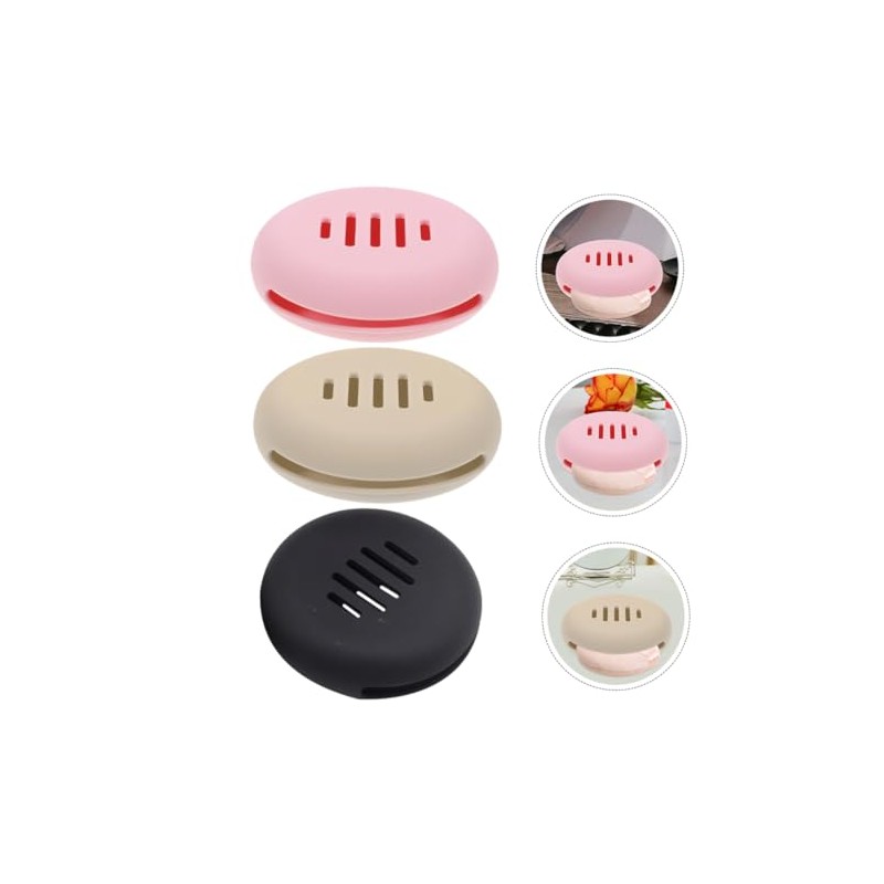 Baluue 3piezas Soporte Para Esponja De Maquillaje De Silicona Estuche