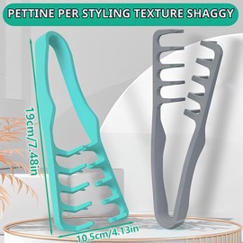 IWIDYA 2 Pezzi Pettine Denti Larghi per Texture - styling kamm, Strumento Volumizzante per Radici, Texture Comb Accessorio per Volume Alle Radici e Rifinitura Frange per Uomo e Donne-(D)