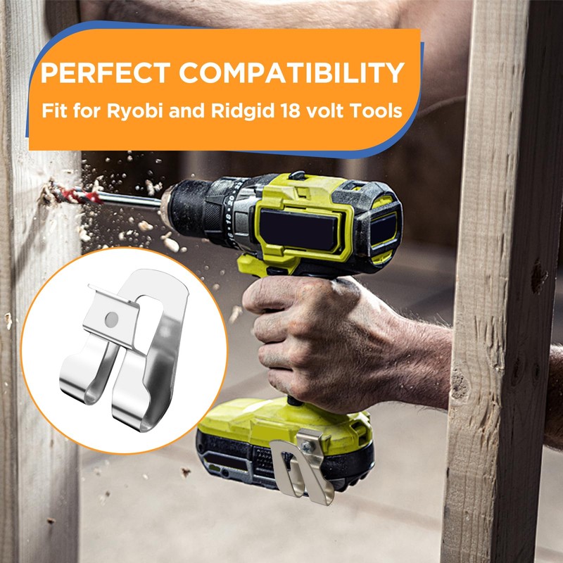 MARRTEUM 6PCS Belt Clip for Ryobi, 304 Stainless Steel Drill