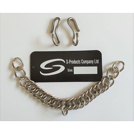 S-Products Double Link Curb Chain and Hooks Set For Pelham Kimblewick Weymouth Horse Bits