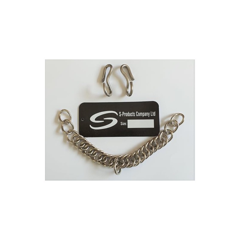 S-Products Double Link Curb Chain and Hooks Set For Pelham