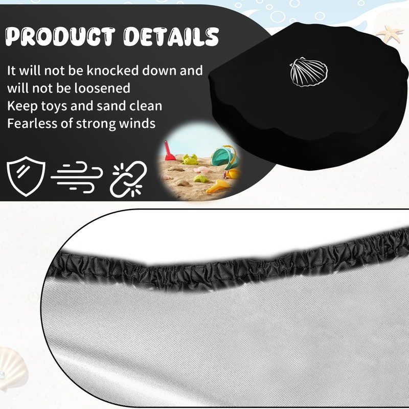 TOPJOWGA Sand Shell Cover, 100 x 15 cm Sandpit Cover,