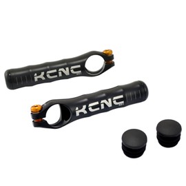KCNC BE1 Ultralight 7075 Alloy Bar Ends w/Bar End Plugs, Black, KBE02-003BK-BK-OE, SK2194