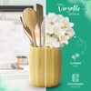 The Pretty Turtle Bamboo Kitchen Counter Utensil Crock Holder Caddy