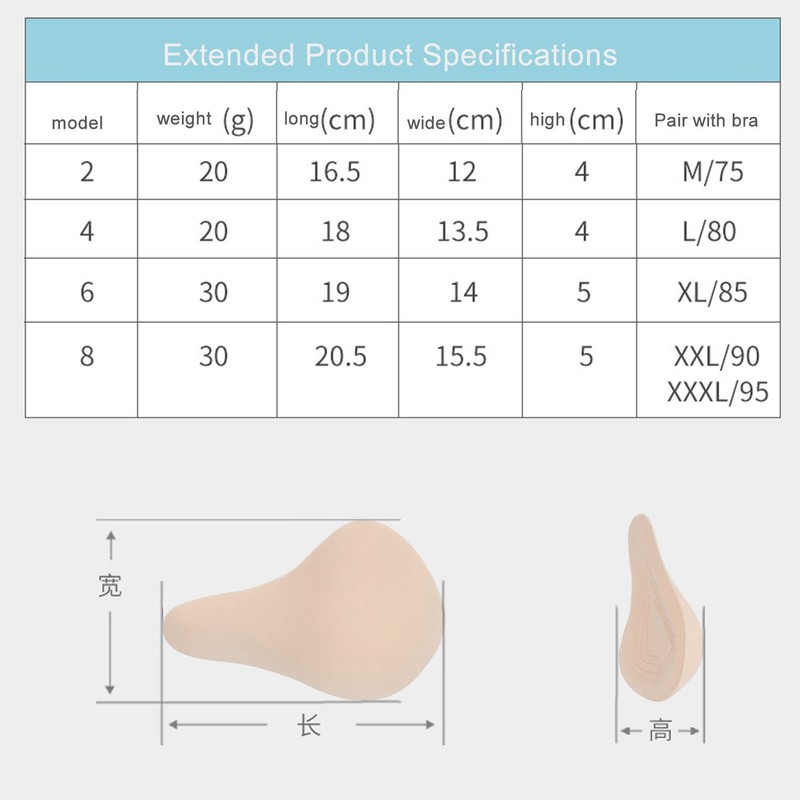 Concave Bra Pad Extended Type Breathable Lightweight Comfortable Bra Padding